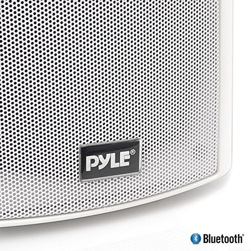 Pyle Wall Mount Waterproof & Bluetooth Speakers, 5.25'' Indoor/Outdoor Speaker System - White