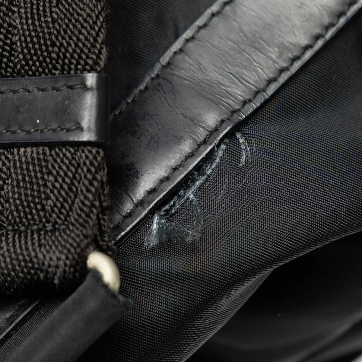Pre-Owned Authenticated Prada Tessuto Backpack Nylon Fabric Black Unisex (Fair)