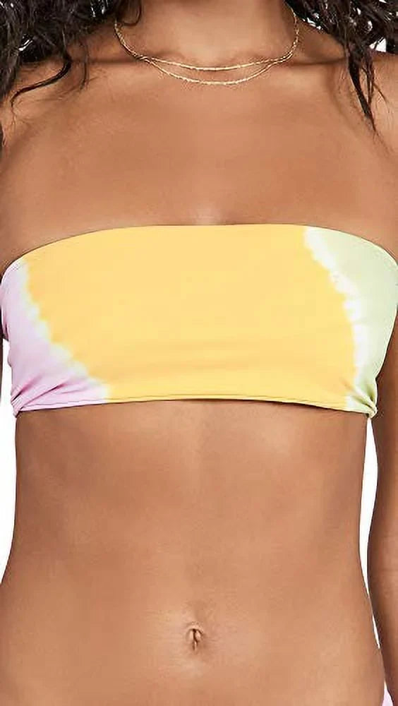 L Space Womens Tie-Die Strappy Bikini Swim Top