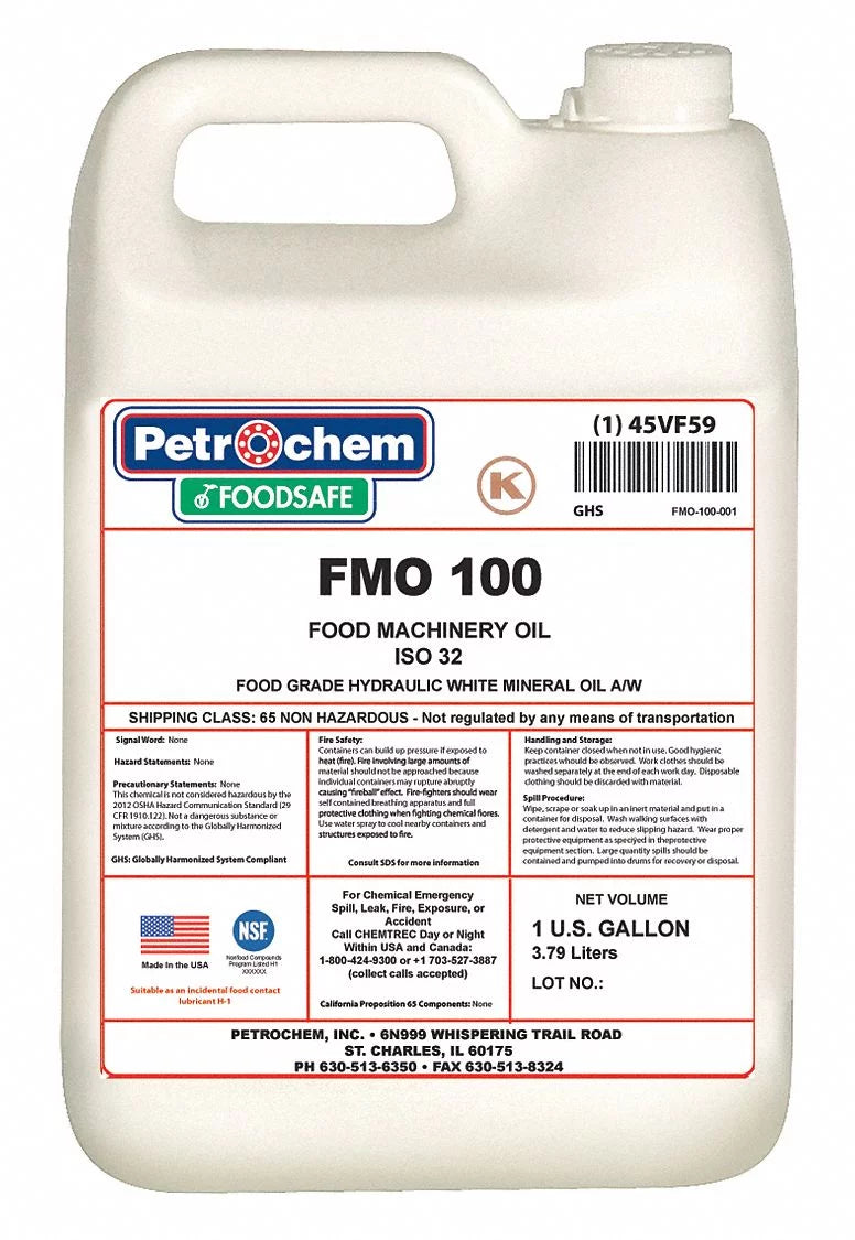 Petrochem Hydraulic Oil,1 gal.,Jug,ISO 100 FMO 100-001