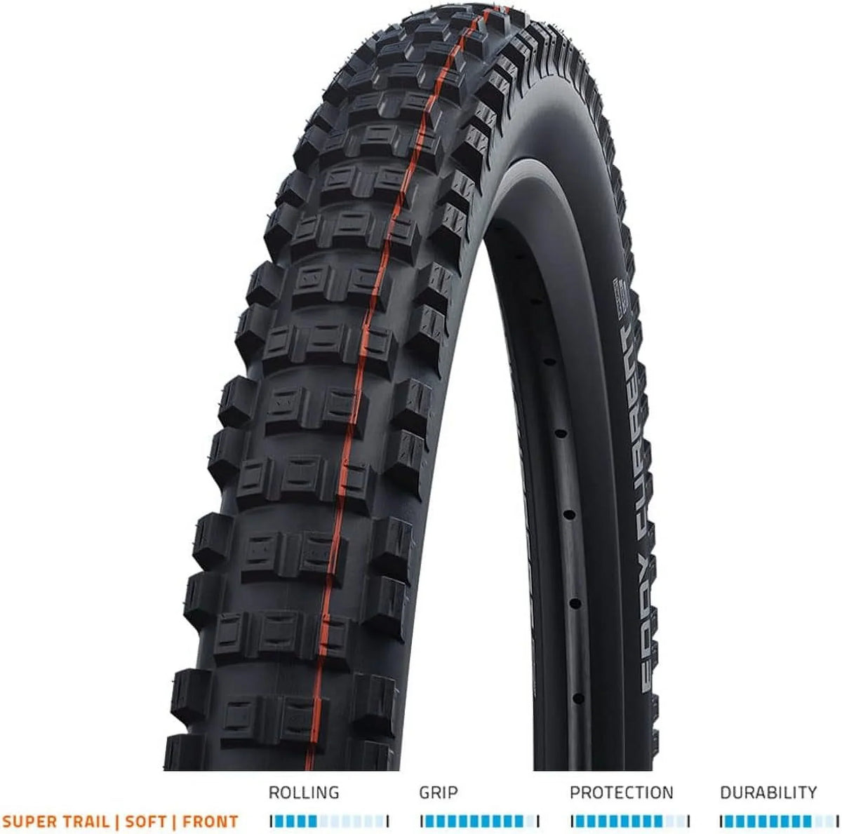 Eddy Current EMTB/MTB And Enduro Tubeless Folding Front Cycle Tire | Multiple Sizes | Evolution, Super Trail, Addix Soft | Black