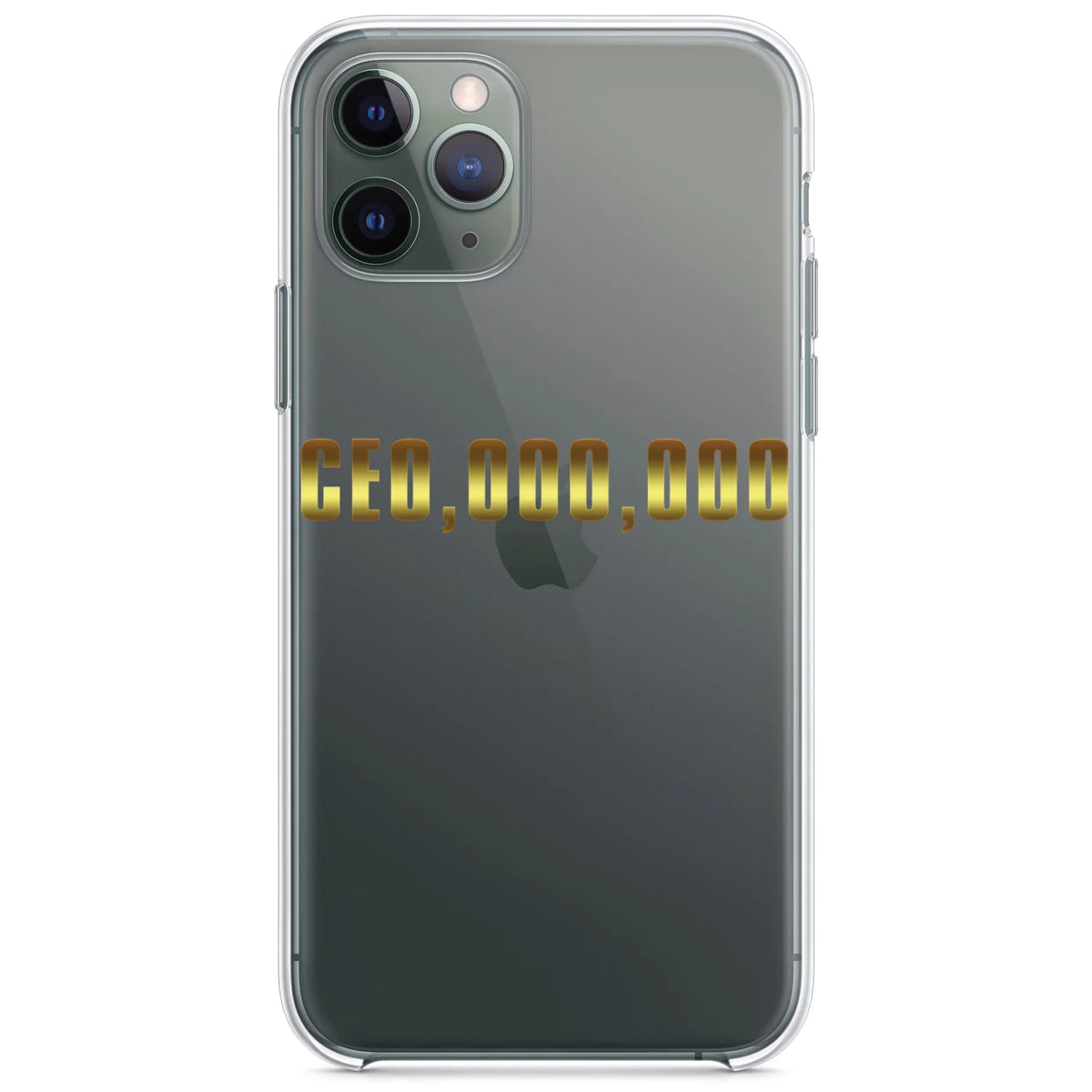 DistinctInk Clear Shockproof Hybrid Case for iPhone 13 (6.1" Screen) - TPU Bumper Acrylic Back Tempered Glass Screen Protector - CEO,000,000 Entrepreneur 3 commo