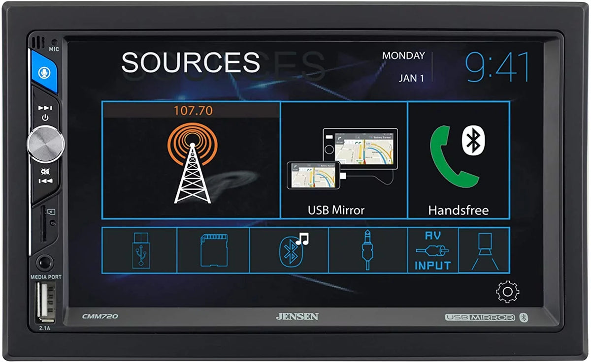 FITS FORD MURCURY AM/FM USB/BLUETOOTH TOUCHSCREEN CAR RADIO STEREO PKG. INCLUDES VEHICLE SPECIFIC INSTALLATION HARDWARE INCLUDING DASH KIT, WIRE HARNESS, AND ANTENNA ADAPTER WHEN REQIRED.