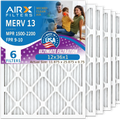 12x36x1 Air Filter MERV 13 Comparable to MPR 1500 - 2200 & FPR 9 Electrostatic Pleated Air Conditioner Filter 6 Pack HVAC AC Premium USA Made 12x36x1 Furnace Filters by AIRX FILTERS WICKED CLEAN AIR.