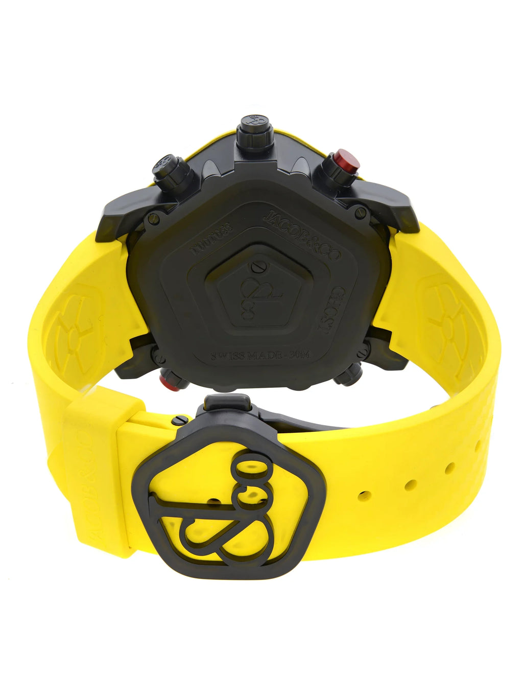 Jacob & Co. Ghost Steel Carbon Bezel Yellow Quartz Watch GH100.11.NS.PC.ANH4D
